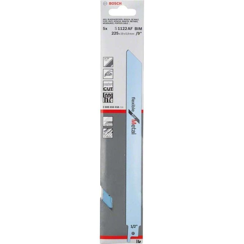 Casa si Gradina/Constructii/Scule electrice si accesorii/Accesorii fierastraie electrice - BOSCH - Panza fierastrau alternativ S 1122 AF pentru metal, 5 bucati [2608656018] - Infinity.ro