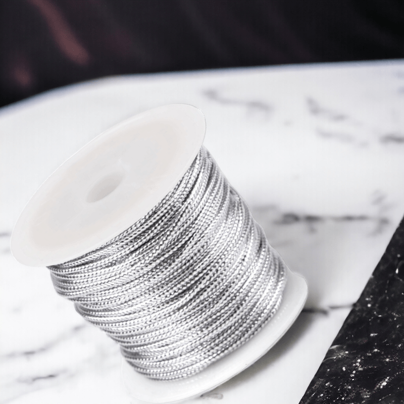 Casa si Gradina - Decoratiuni - DIY - Articole mercerie - Snur rotund cu lurex Crisalida, diametru 2 mm, lungime 20 m, Argintiu - Infinity.ro