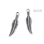 Fashion, accesorii si bijuterii - Barbati - Bijuterii barbati - Lanturi si pandantive barbati - Pandantiv metalic decorativ pana, 23 mm Platinum - Infinity.ro