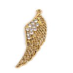 Fashion, accesorii si bijuterii - Barbati - Bijuterii barbati - Lanturi si pandantive barbati - Pandantiv decorativ metalic, 17 x 48 mm Aripa cu strasuri auriu - Infinity.ro