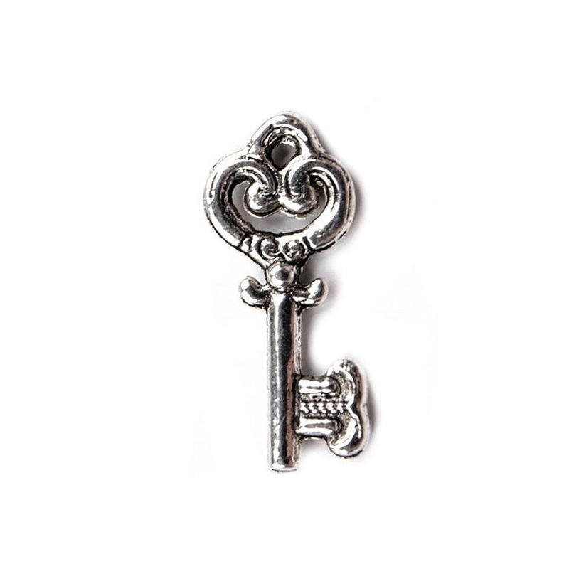 Fashion, accesorii si bijuterii - Femei - Bijuterii femei - Pandantive femei - Pandantiv decorativ metalic 9 x 20 mm Cheie platinum - Infinity.ro