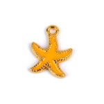 Fashion, accesorii si bijuterii - Barbati - Bijuterii barbati - Lanturi si pandantive barbati - Pandantiv decorativ metalic, 13 x 17 mm Steluta de mare galbena - Infinity.ro