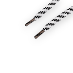 Fashion, accesorii si bijuterii - Femei - Incaltaminte femei - Accesorii incaltaminte - Set 2 sireturi rotunde poliester pentru pantofi sport 0,5 x 130 cm, Alb negru - Infinity.ro