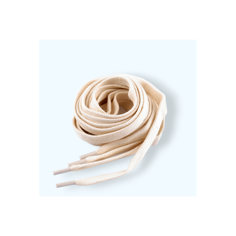 Fashion, accesorii si bijuterii - Femei - Incaltaminte femei - Accesorii incaltaminte - Sireturi plate din bumbac pentru pantofi / hanorace 130 cm, Ecru - Infinity.ro