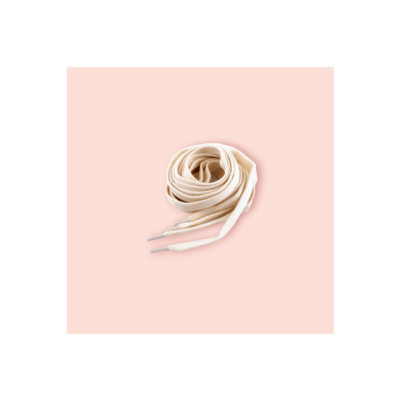 Fashion, accesorii si bijuterii - Femei - Incaltaminte femei - Accesorii incaltaminte - Sireturi plate din bumbac pentru pantofi / hanorace 130 cm, Ecru - Infinity.ro