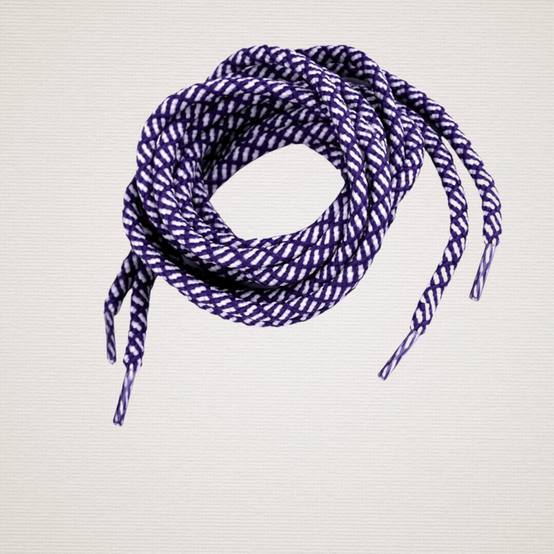 Fashion, accesorii si bijuterii - Femei - Incaltaminte femei - Accesorii incaltaminte - Set 2 sireturi rotunde poliester pentru pantofi sport 0,5 x 130 cm, Violet alb - Infinity.ro