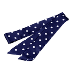 Fashion, accesorii si bijuterii - Femei - Accesorii femei - Esarfe si fulare femei - Esarfa ingusta pentru gat, par sau geanta cu buline Crisalida, 4 x 95 cm, Bleumarin - Infinity.ro