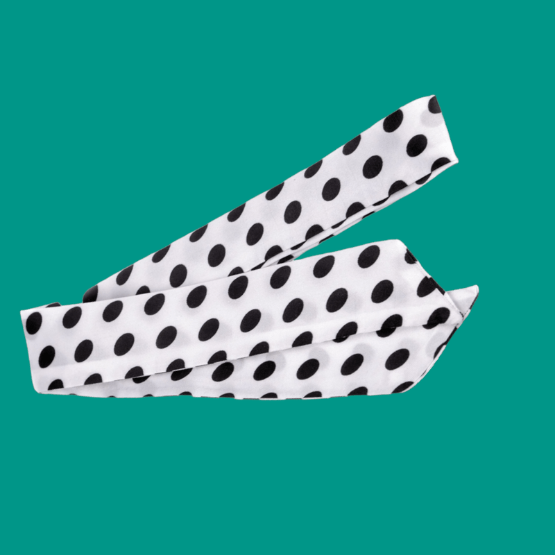 Fashion, accesorii si bijuterii - Femei - Accesorii femei - Esarfe si fulare femei - Esarfa ingusta pentru gat, par sau geanta cu buline Crisalida, 4 x 95 cm, Alba - Infinity.ro