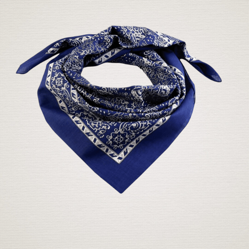 Fashion, accesorii si bijuterii - Femei - Accesorii femei - Esarfe si fulare femei - Batic bumbac, imprimeu floral, 70 x 70 cm Bleumarin - Infinity.ro