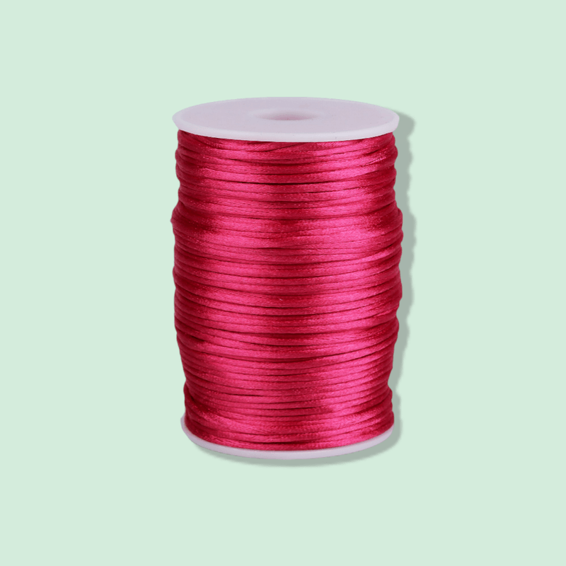 Casa si Gradina - Decoratiuni - DIY - Articole mercerie - Snur satinat pentru kumihimo, diametru 2 mm, rola 95 m,  Roz strident - Infinity.ro