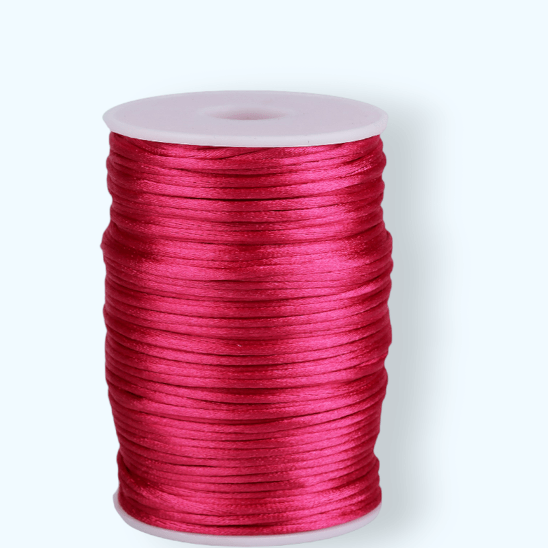 Casa si Gradina - Decoratiuni - DIY - Articole mercerie - Snur satinat pentru kumihimo, diametru 2 mm, rola 95 m,  Roz strident - Infinity.ro