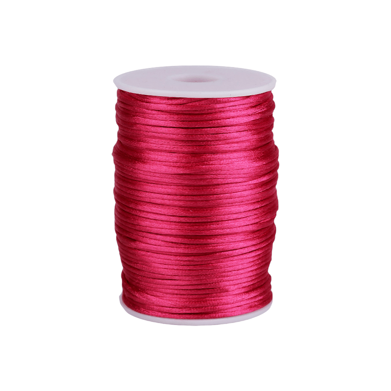 Casa si Gradina - Decoratiuni - DIY - Articole mercerie - Snur satinat pentru kumihimo, diametru 2 mm, rola 95 m,  Roz strident - Infinity.ro