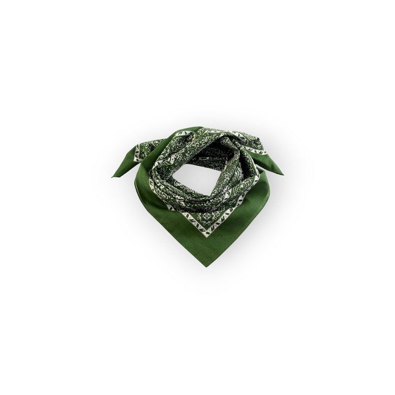 Fashion, accesorii si bijuterii - Femei - Accesorii femei - Esarfe si fulare femei - Batic bumbac, imprimeu floral Kyrra, 70x70 cm Verde - Infinity.ro