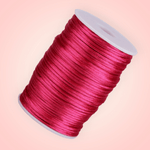 Casa si Gradina - Decoratiuni - DIY - Articole mercerie - Snur satinat pentru kumihimo, diametru 2 mm, rola 95 m,  Roz strident - Infinity.ro