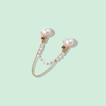 Fashion, accesorii si bijuterii - Femei - Bijuterii femei - Brose femei - Brosa decorativa cardigan cu lant Crisalida, 16 cm Goldy - Infinity.ro