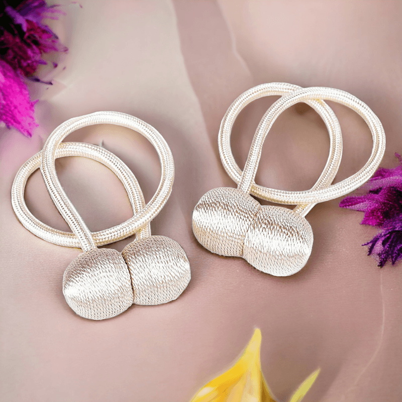Casa si Gradina - Textile si covoare - Perdele si draperii - Accesorii perdele si draperii - Set 2 magneti decorativi pentru perdele si draperii, Crem - Infinity.ro