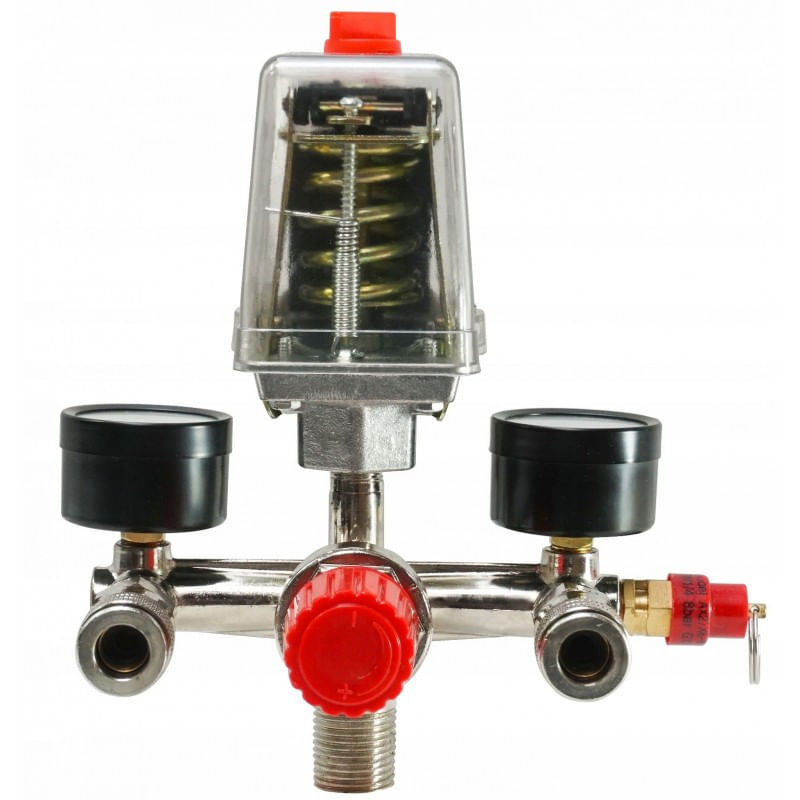 Casa si Gradina - Constructii - Scule profesionale - Scule pneumatice - Presostat compresor aer + supape 16A 400V 3-8 bari VERKE V81209 - Infinity.ro