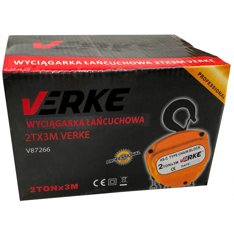 Casa si Gradina - Constructii - Depozitare, transport si protectie - Echipamente pentru transport si ridicat - Palan Troliu cu lant Macara 2 tone lant 3m VERKE V87266 - Infinity.ro