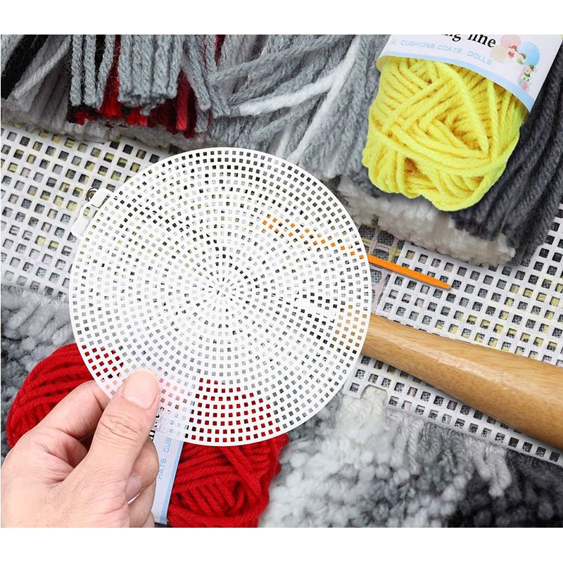 Casa si Gradina - Decoratiuni - Obiecte decorative - Accesorii decorative - Plasa din plastic pentru brodat, diametru 14,7 cm Cerc alb - Infinity.ro