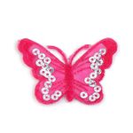 Casa si Gradina - Decoratiuni - DIY - Articole mercerie - Aplicatie termoadeziva, fluture cu paiete 4,6 x 6,7 cm, Roz - Infinity.ro
