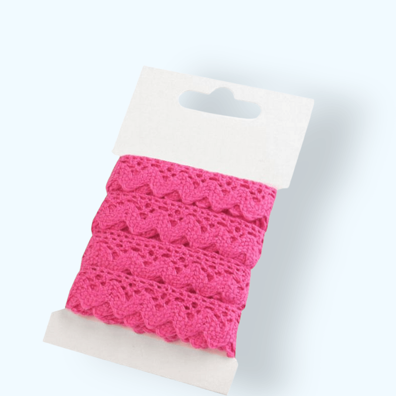 Casa si Gradina - Decoratiuni - DIY - Articole mercerie - Dantela bumbac crosetata, 15 mm x 3 m, Roz intens - Infinity.ro