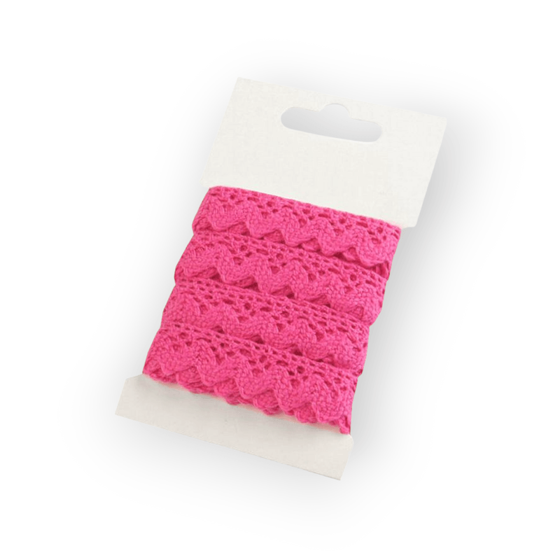 Casa si Gradina - Decoratiuni - DIY - Articole mercerie - Dantela bumbac crosetata, 15 mm x 3 m, Roz intens - Infinity.ro