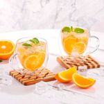 Casa si Gradina - Bucatarie si vesela - Vase pentru gatit - Ceainice si infuzoare - Set ceai, Quasar & Co.®, cu 2 cesti cu pereti dubli,2 farfurioare, 2 lingurite, 2 infuzoare, 250 ml, sticla, transparent - Infinity.ro
