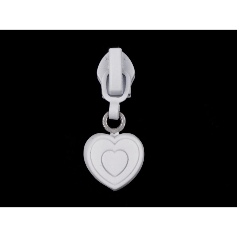 Casa si Gradina - Decoratiuni - DIY - Articole mercerie - Cursor metalic pentru fermoar spiralat 6 mm Inima alba - Infinity.ro
