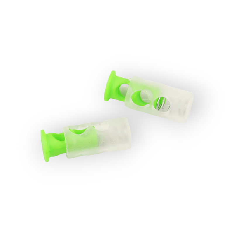 Casa si Gradina - Decoratiuni - DIY - Articole mercerie - Set 2 opritori pentru elastic sau snur 9 x 24 mm Verde neon - Infinity.ro