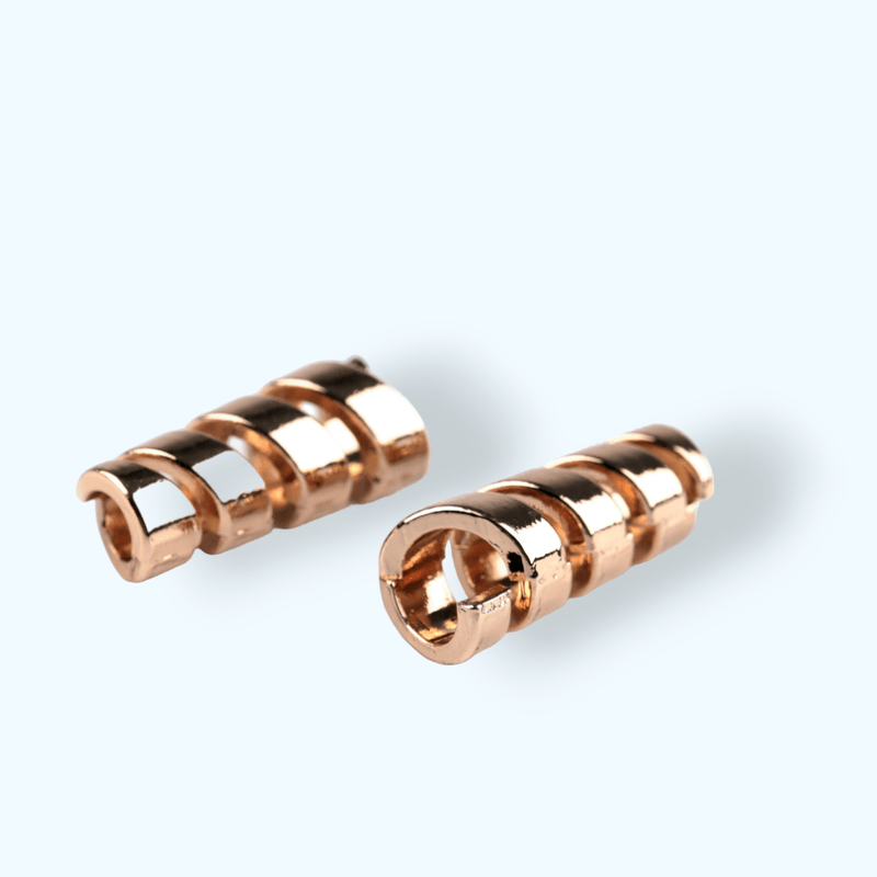 Casa si Gradina - Decoratiuni - DIY - Articole mercerie - Set 2 terminatii metalice pentru snur 4 mm Auriu rose - Infinity.ro