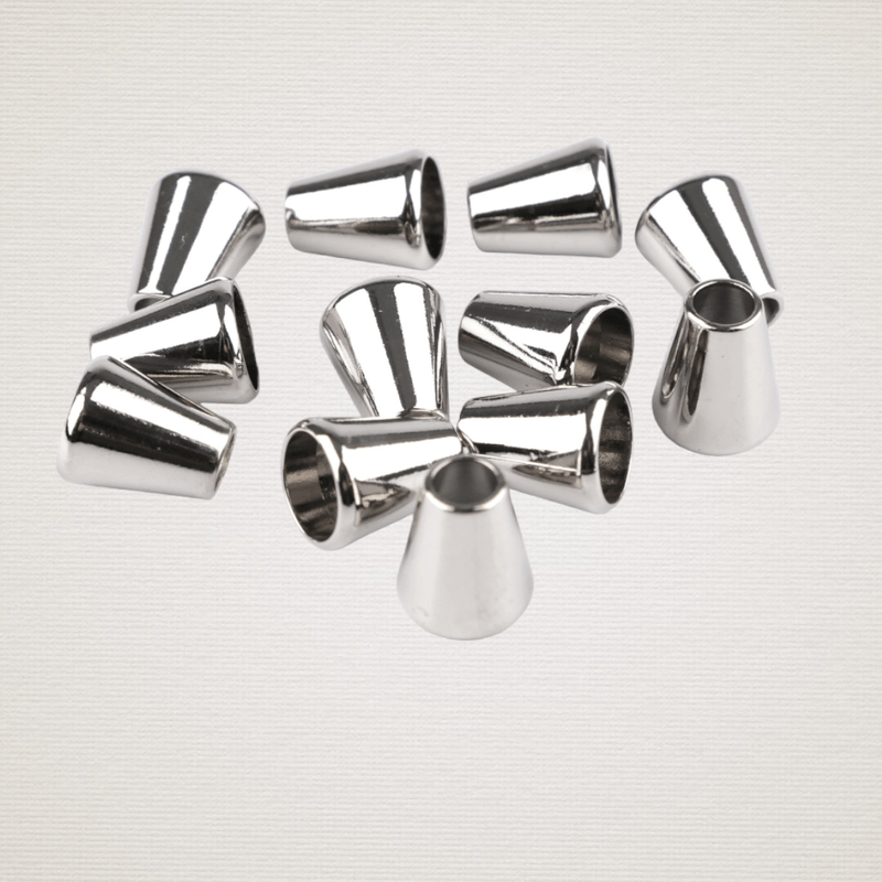 Casa si Gradina - Decoratiuni - DIY - Articole mercerie - Set 10 terminatii metalice pentru snur 5.5 mm Nichel - Infinity.ro