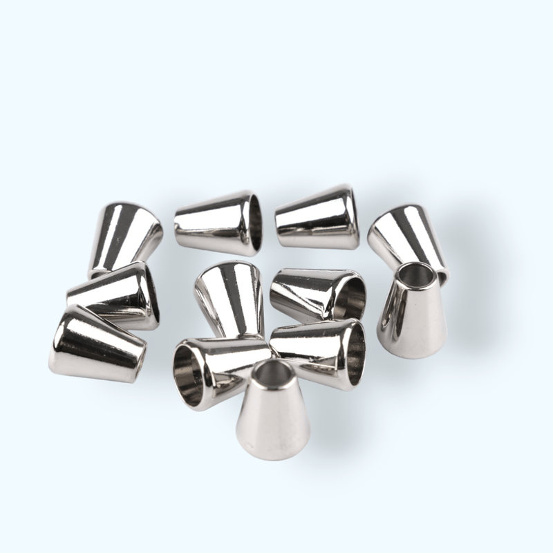 Casa si Gradina - Decoratiuni - DIY - Articole mercerie - Set 10 terminatii metalice pentru snur 5.5 mm Nichel - Infinity.ro