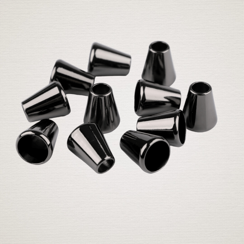 Casa si Gradina - Decoratiuni - DIY - Articole mercerie - Set 10 terminatii metalice pentru snur 5.5 mm Nichel negru - Infinity.ro