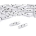 Casa si Gradina - Decoratiuni - DIY - Articole mercerie - Set 10 nasturi ovali din plastic, tip maslina 7 x 24 mm Alb - Infinity.ro