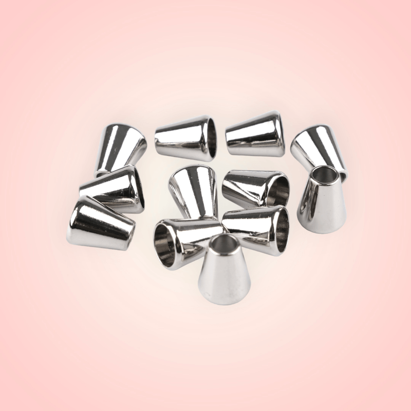 Casa si Gradina - Decoratiuni - DIY - Articole mercerie - Set 10 terminatii metalice pentru snur 5.5 mm Nichel - Infinity.ro