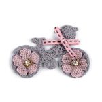 Casa si Gradina - Decoratiuni - DIY - Articole mercerie - Accesoriu textil decorativ pentru haine, Bicicleta, 4 x 6,7 cm - Infinity.ro