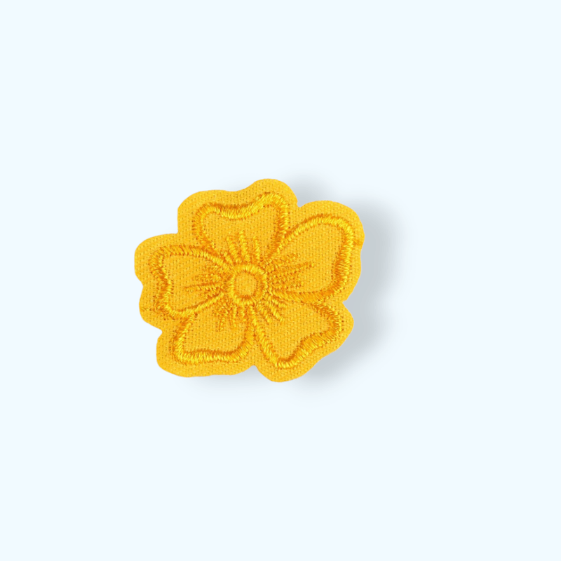 Casa si Gradina - Decoratiuni - DIY - Articole mercerie - Aplicatie termoadeziva brodata, 35 mm floare Galbena - Infinity.ro