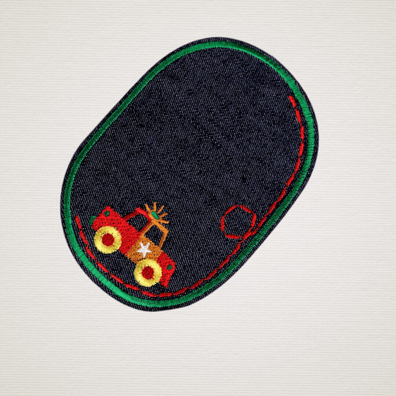 Casa si Gradina - Decoratiuni - DIY - Articole mercerie - Petic termoadeziv Jeans, aplicatie cu masinuta, 7,8 x 12 cm Verde - Infinity.ro