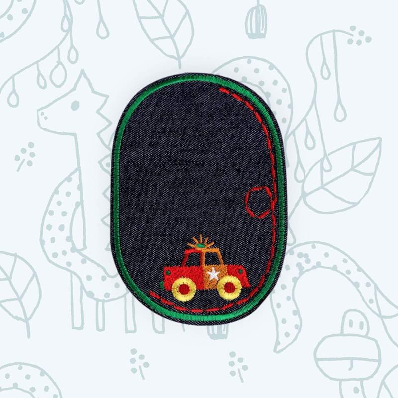 Casa si Gradina - Decoratiuni - DIY - Articole mercerie - Petic termoadeziv Jeans, aplicatie cu masinuta, 7,8 x 12 cm Verde - Infinity.ro