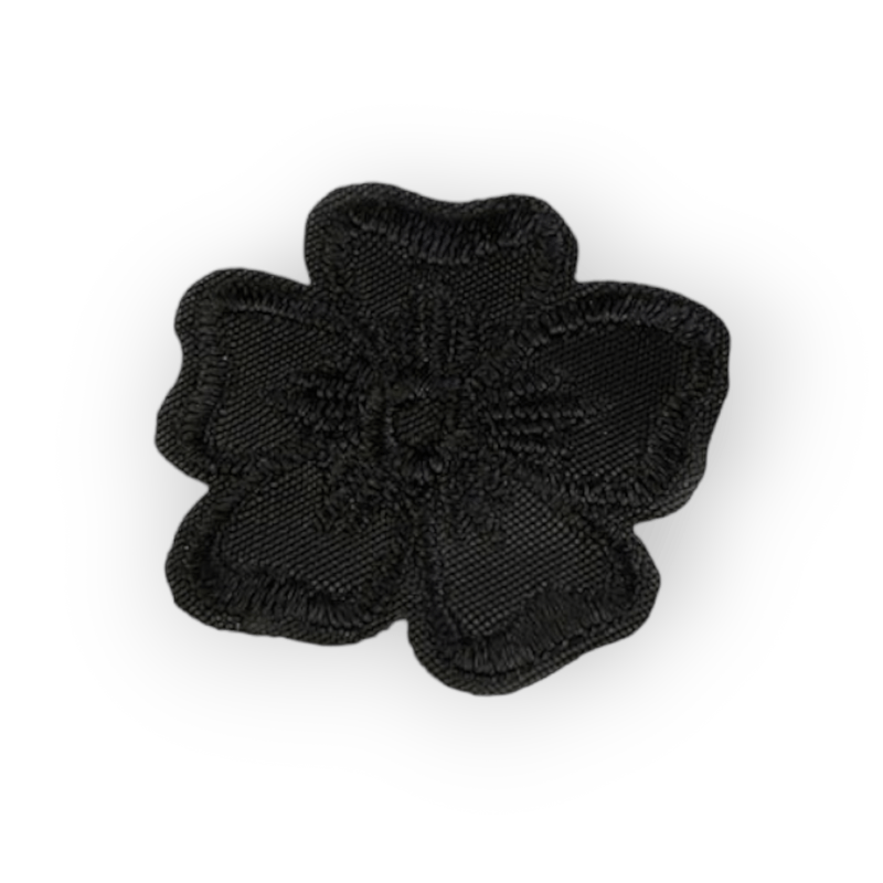 Casa si Gradina - Decoratiuni - DIY - Articole mercerie - Aplicatie termoadeziva brodata, 35 mm floare Neagra - Infinity.ro