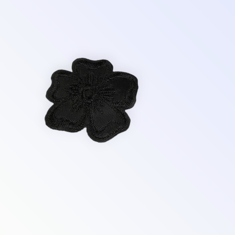 Casa si Gradina - Decoratiuni - DIY - Articole mercerie - Aplicatie termoadeziva brodata, 35 mm floare Neagra - Infinity.ro