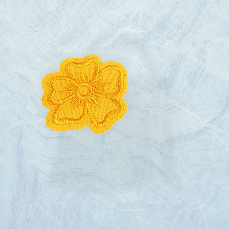 Casa si Gradina - Decoratiuni - DIY - Articole mercerie - Aplicatie termoadeziva brodata, 35 mm floare Galbena - Infinity.ro