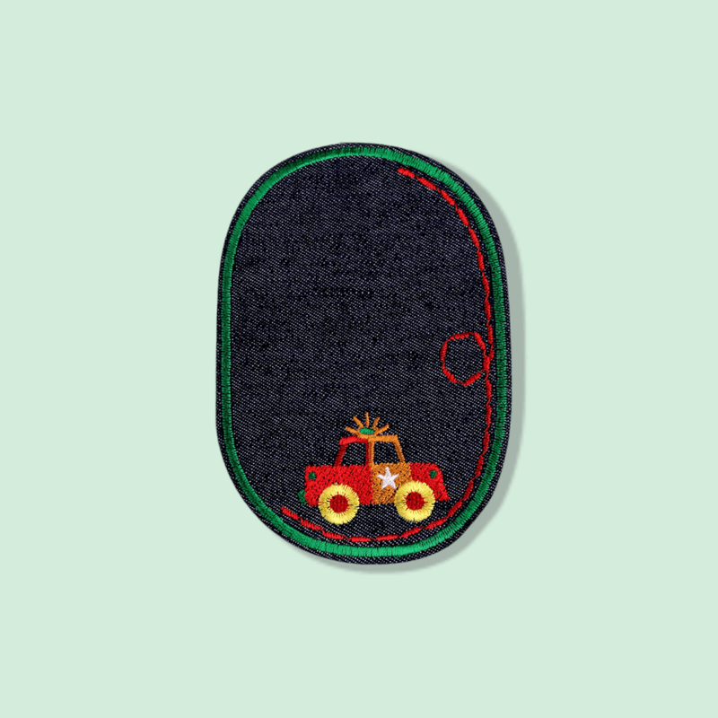 Casa si Gradina - Decoratiuni - DIY - Articole mercerie - Petic termoadeziv Jeans, aplicatie cu masinuta, 7,8 x 12 cm Verde - Infinity.ro