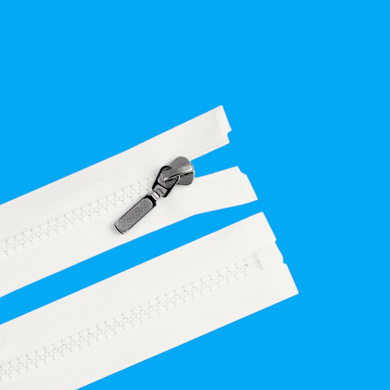 Casa si Gradina - Decoratiuni - DIY - Articole mercerie - Fermoar detasabil din plastic cu glisor decorativ, lungime 50 cm, Alb - Infinity.ro