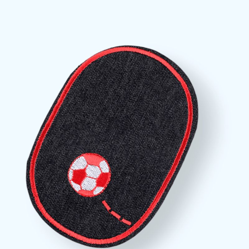 Casa si Gradina - Decoratiuni - DIY - Articole mercerie - Petic termoadeziv Jeans, aplicatie cu minge, 7,8 x 12 cm Negru - Infinity.ro