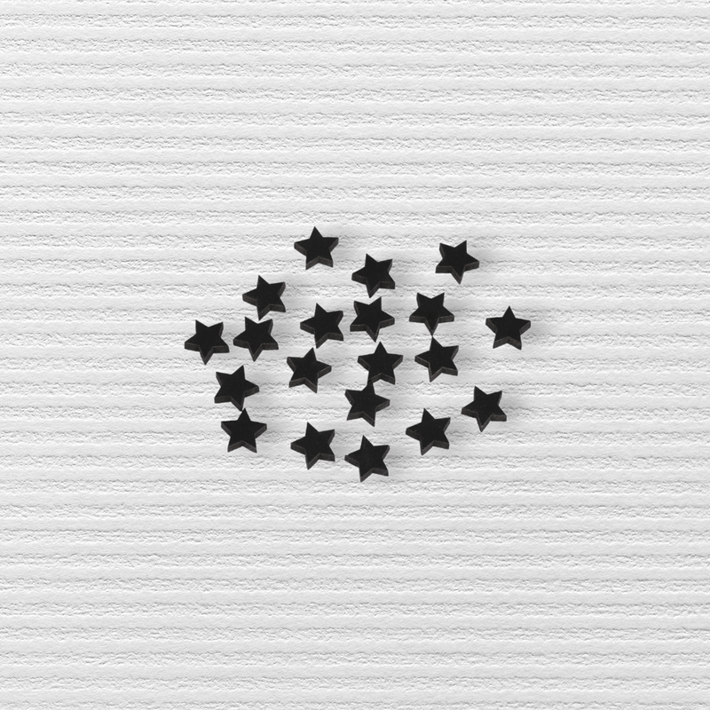 Jucarii, Copii si Bebe - Jucarii si jocuri - Jucarii & jocuri educative - Seturi de artizanat - Set 20 mini stelute din lemn pentru lipit 10 mm, Negru - Infinity.ro