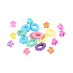Fashion, accesorii si bijuterii - Copii - Accesorii copii - Accesorii pentru par copii - Set 20 accesorii par fetite Crisalida, elastice si agrafe stelute, Multicolor - Infinity.ro