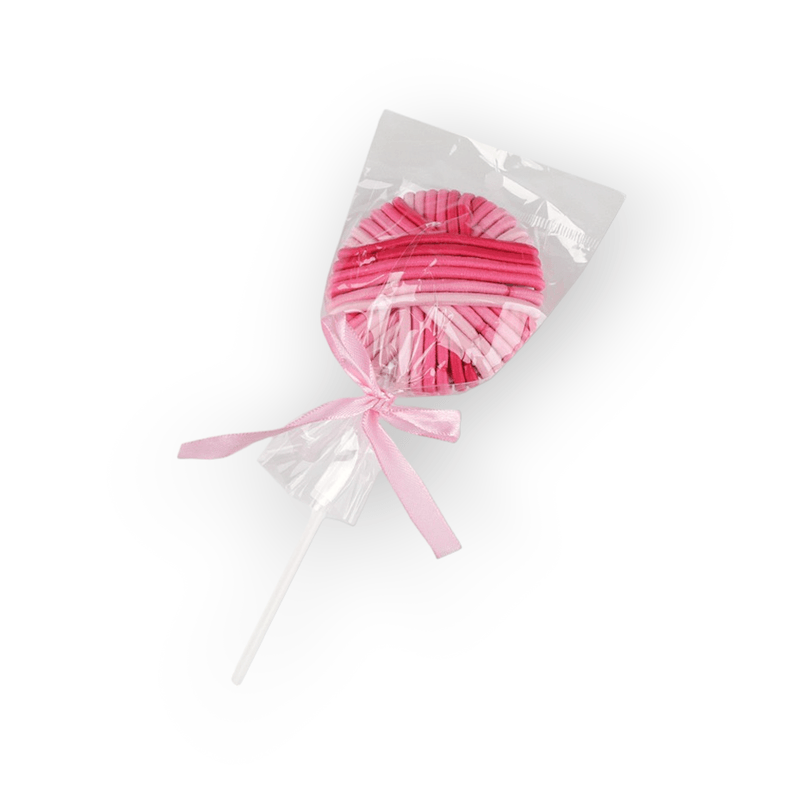 Fashion, accesorii si bijuterii - Copii - Accesorii copii - Accesorii pentru par copii - Set elastice pentru par LolliPop 24 bucati, Roz - Infinity.ro