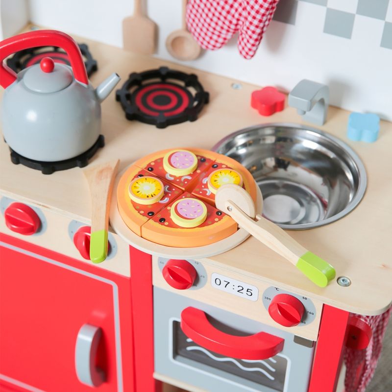 Jucarii, Copii si Bebe - Jucarii si jocuri - Jucarii de rol - Bucatarii copii - Pizza Salami - Set din lemn cu accesorii pentru joc de rol - Infinity.ro