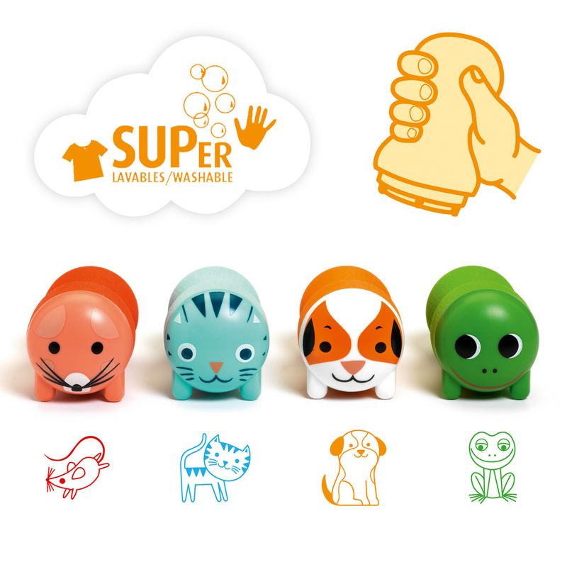 Jucarii, Copii si Bebe - Jucarii si jocuri - Jucarii & jocuri educative - Seturi pictura si desen - Set stampile pentru cei mici Djeco - Infinity.ro